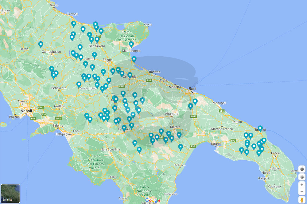 focus dei progetti di impianti eolici in Puglia e Basilicata
