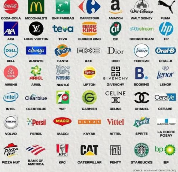 Boicottiamo Israele: elenco dei marchi che sostengono il genocidio